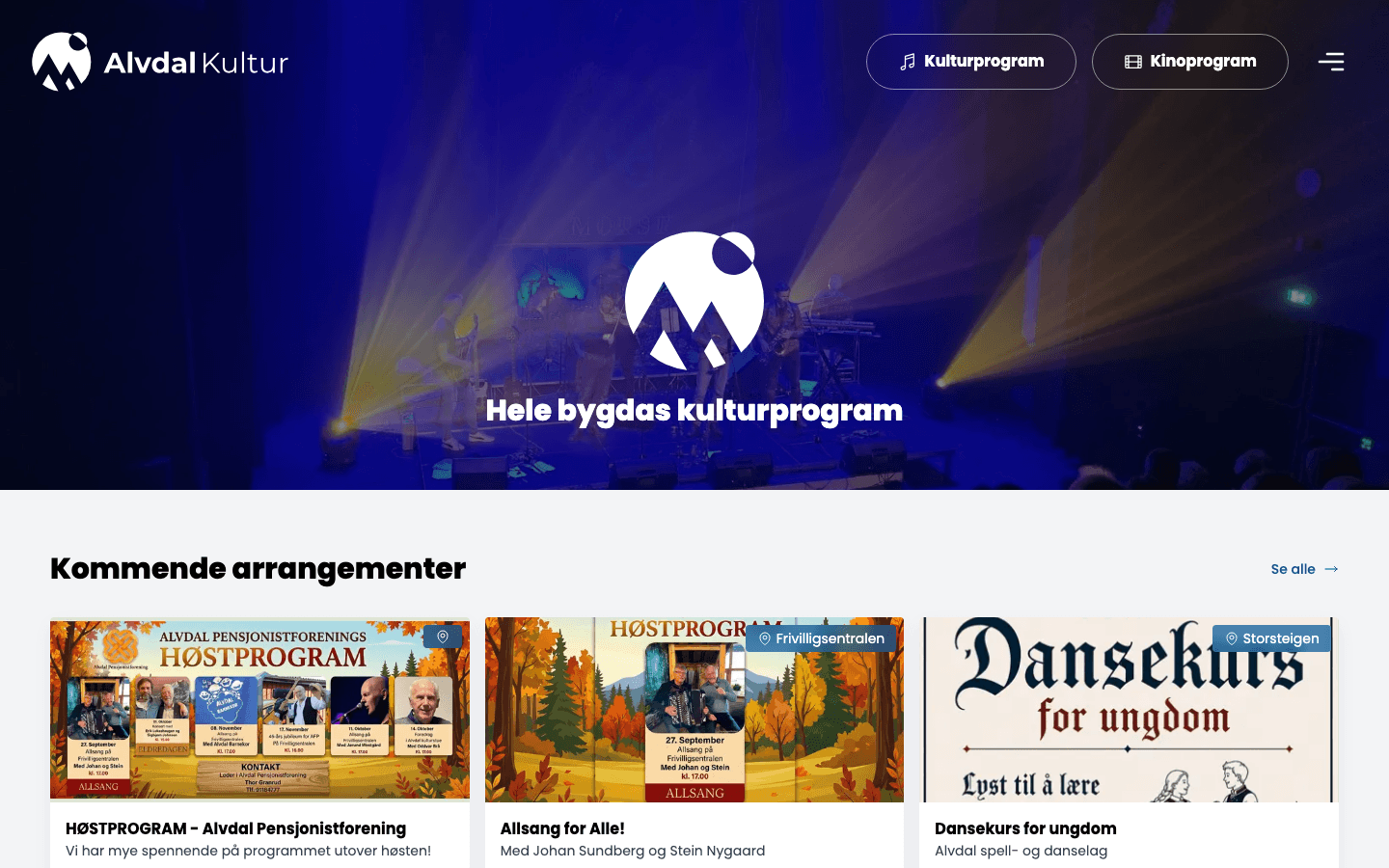 Forsiden til alvdalkultur.no