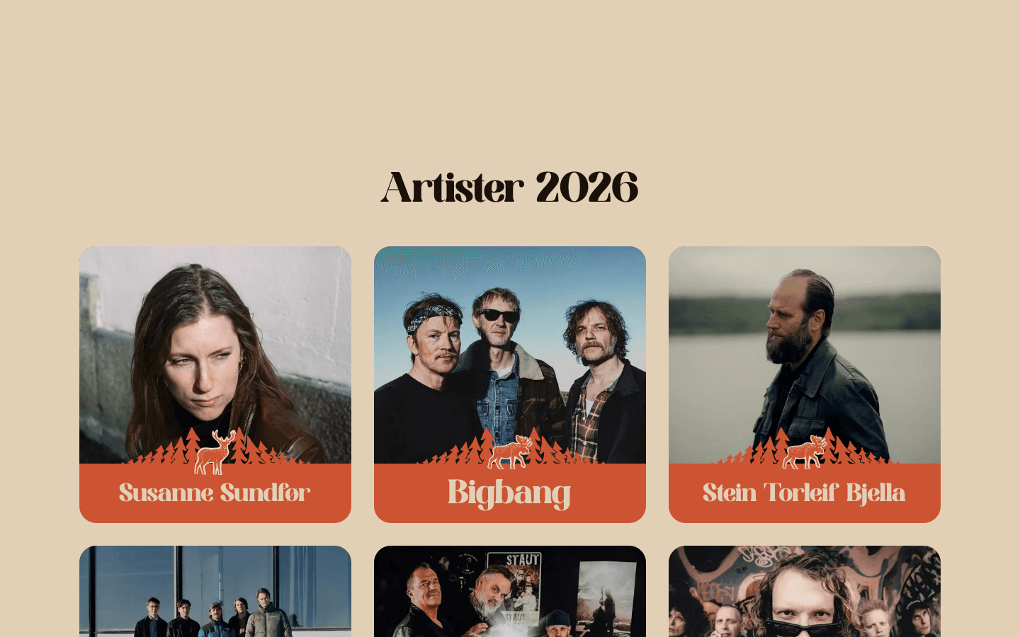 Artistene, med festivalens illustrasjoner